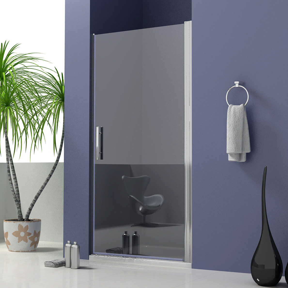Picture Frameless Pivot Shower Door